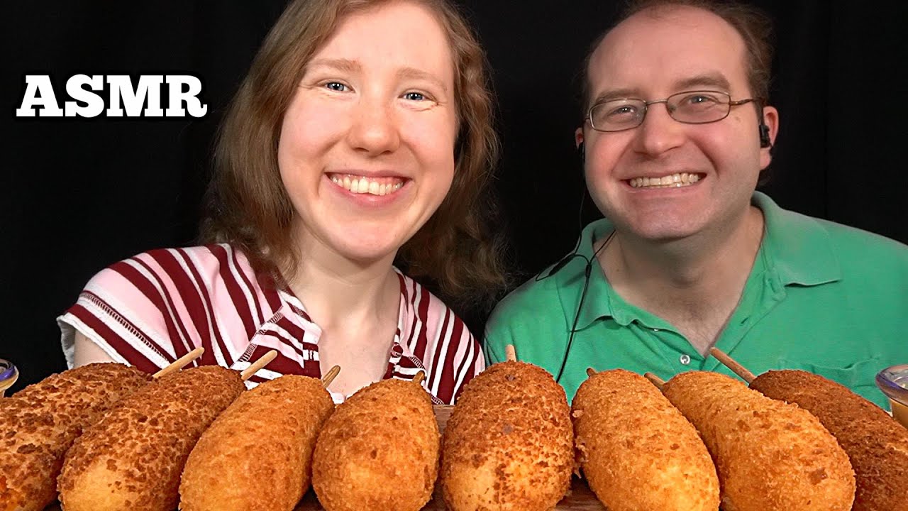 ASMR Mozzarella Corn Dogs MUKBANG (No Talking) Eating Sounds