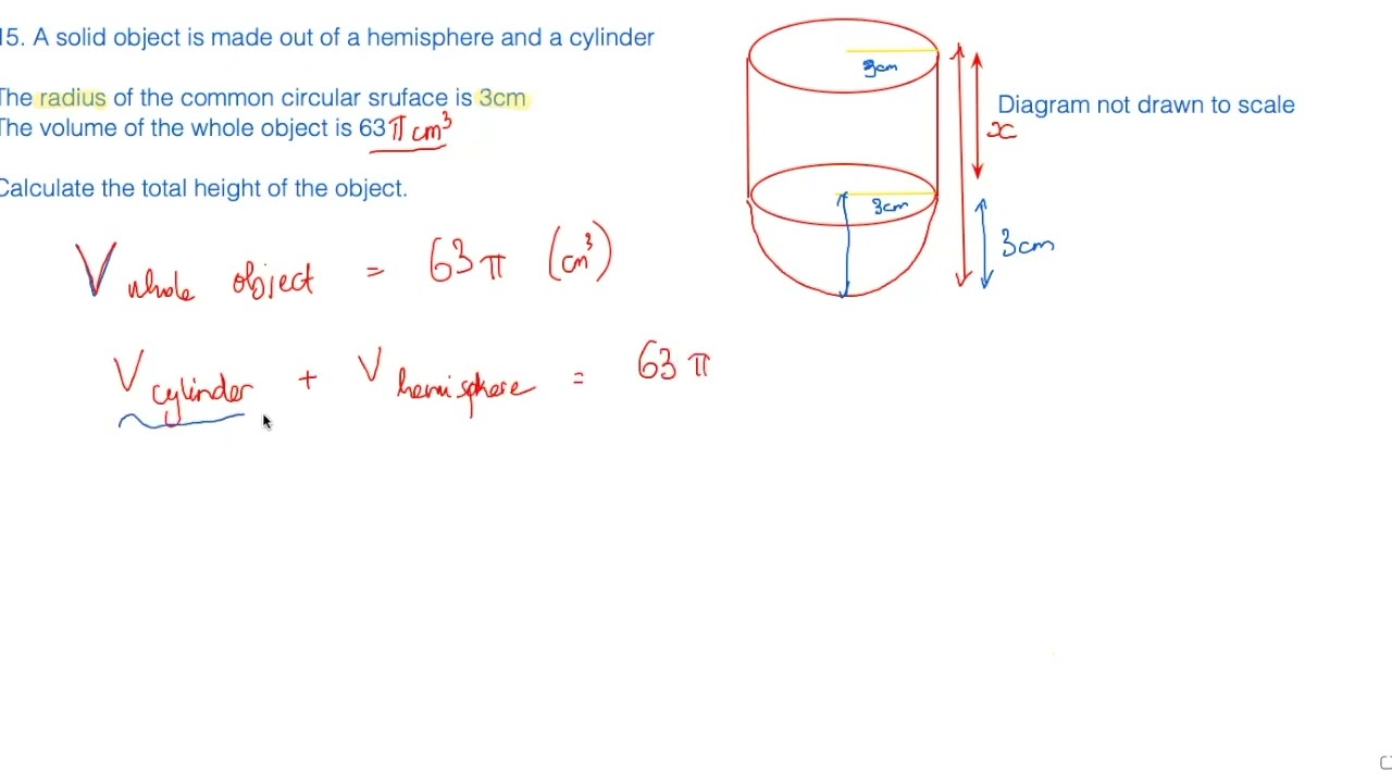 Q15 Higher Tier U1 Nov 2021 - Volume of Cylinder and Sphere #wjecmaths2022 #gcsemaths2022 #maths