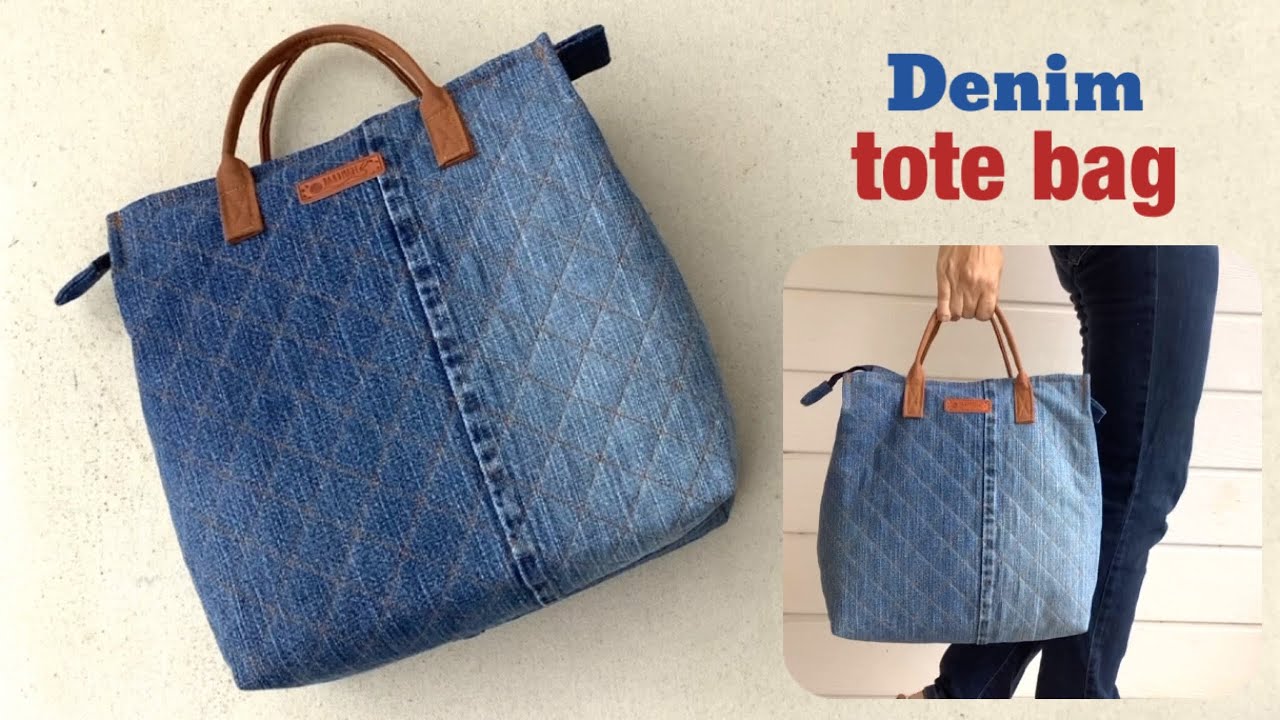 How to sew a denim tote bags tutorial, sewing diy a small travel bags patterns,diy jeans bags