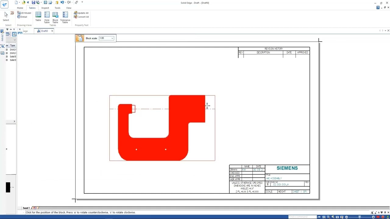 Siemens Solid Edge 2D Drafting Demo Video - Creating 2D engineering drawings