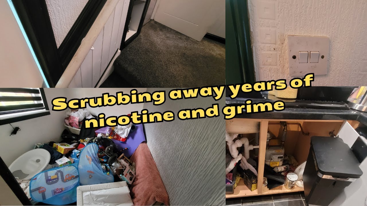 Whole house clean for woman in hospital, cleaning a smokers home