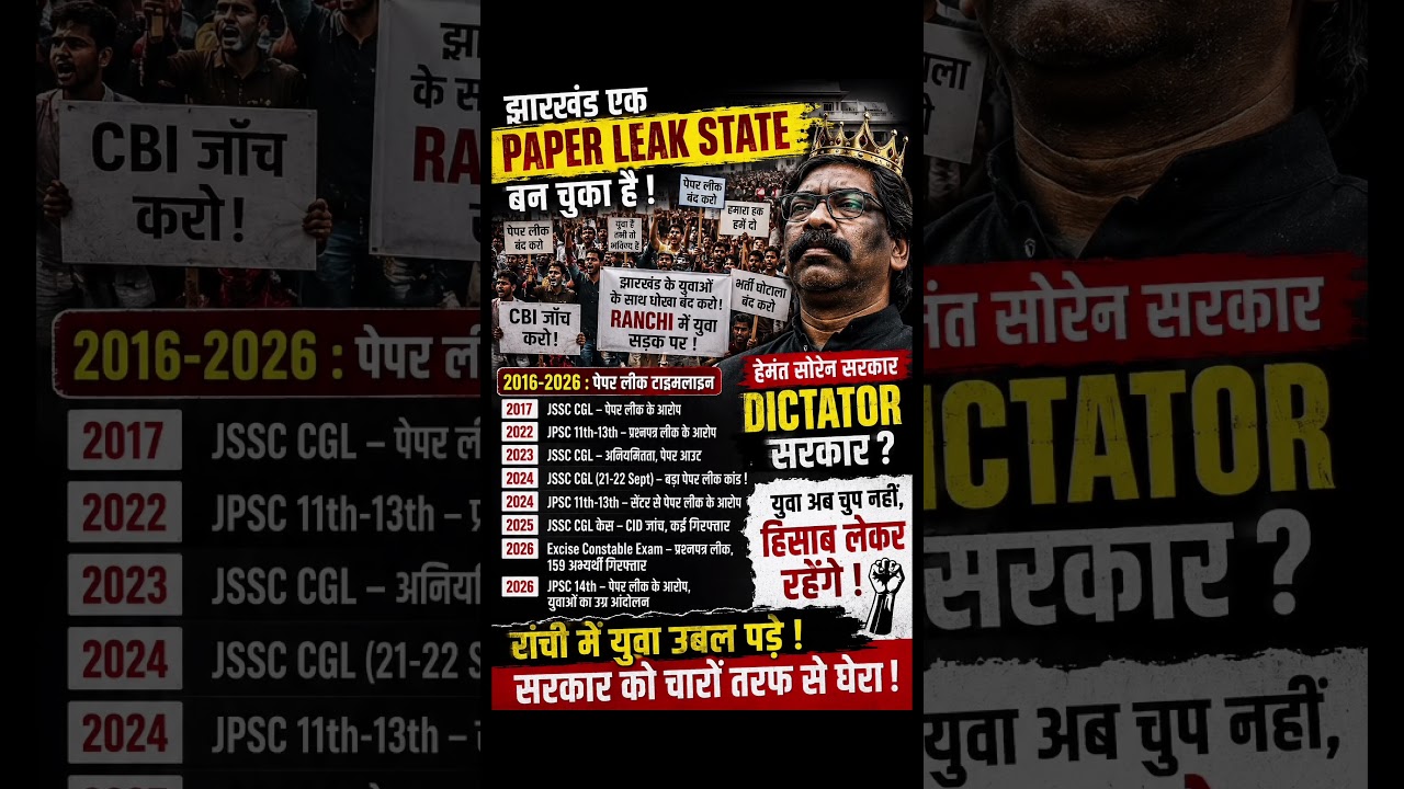 Jharkhand Student Protest today | Jpsc paper leak Protest ranchi jharkhand