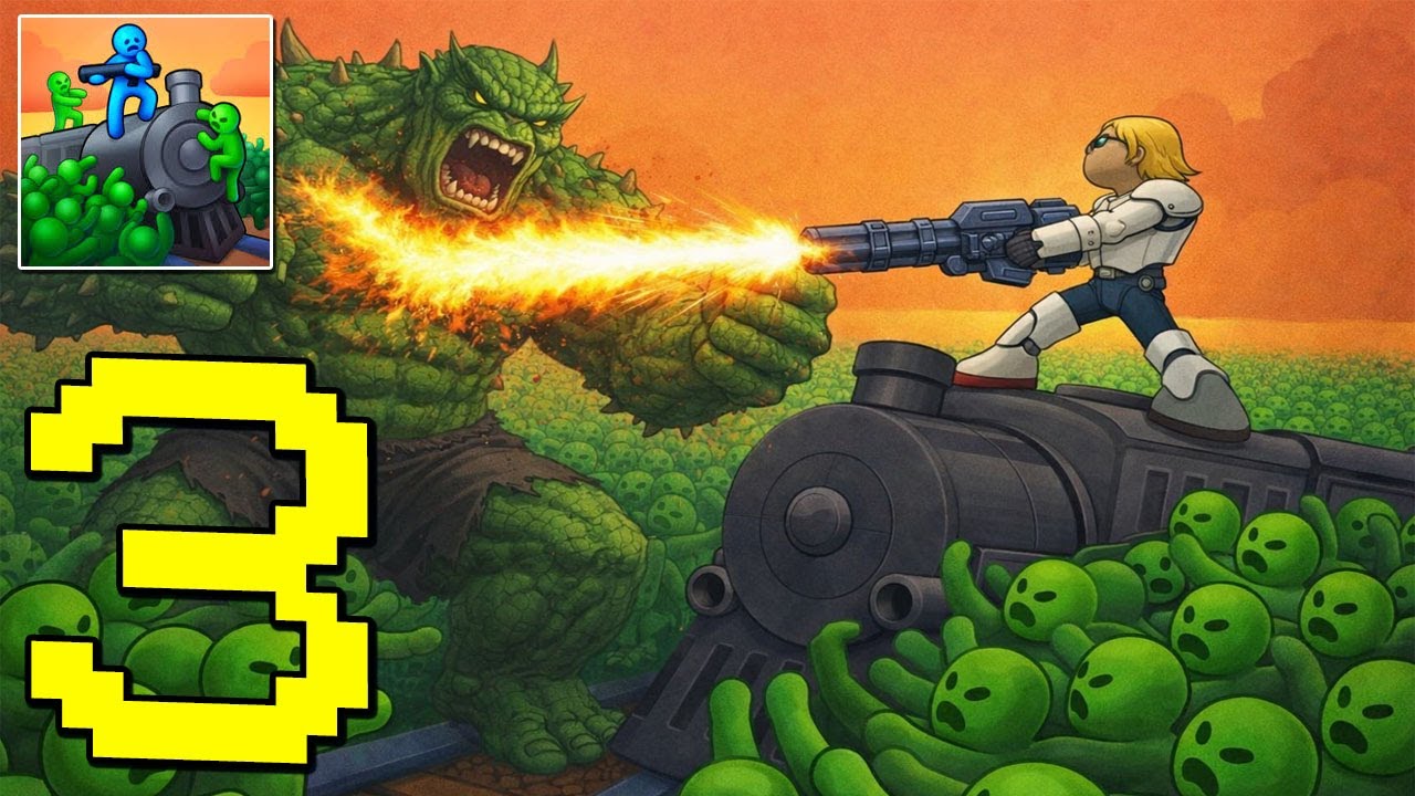 Train defense - Gameplay Walkthrough Part 3 - Shooting, Zombie defense, Up great,  (Android,iOS)