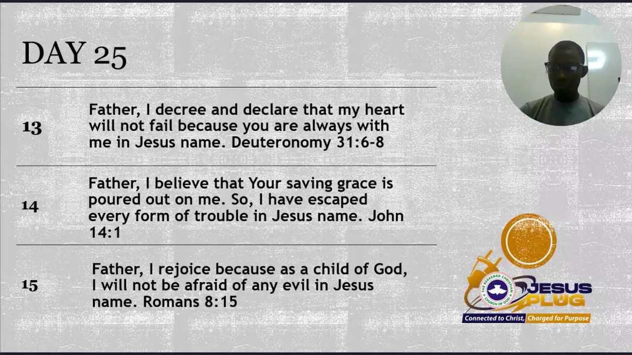 RCCG Fasting & Prayers Day 25, RCCG Jesus Plug