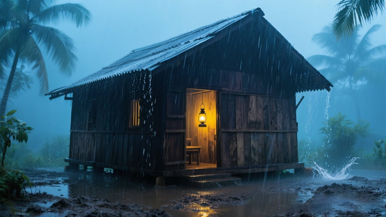 Gentle Rain on Cabin Roof 🌧️ Relaxing Rain Sounds to Sleep Fast & Beat Insomnia
