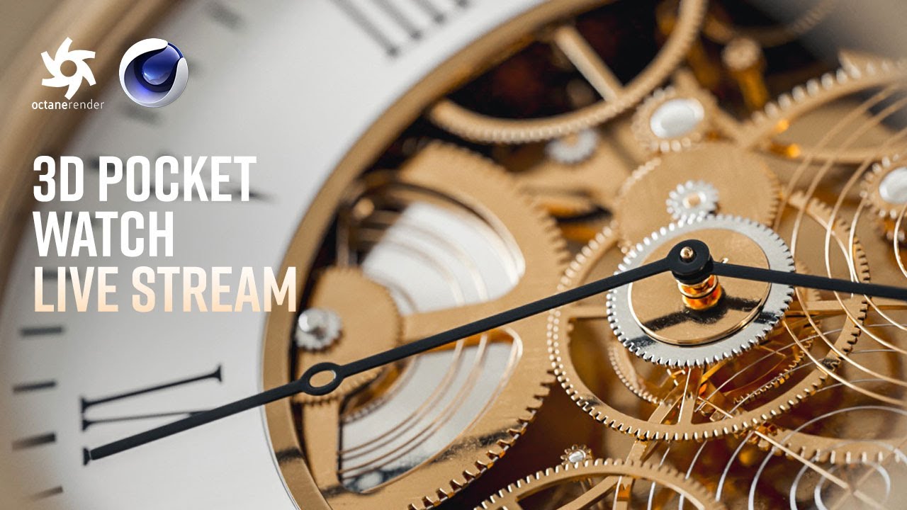 3D Pocket Watch Live Stream | C4D, Octane