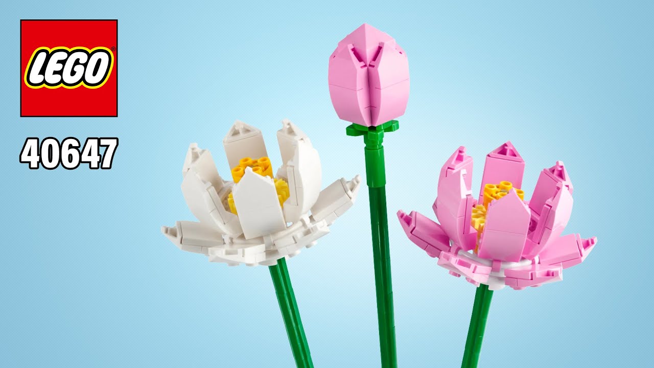 LEGO&reg; Lotus Flowers (40647)[220 pcs] Step-by-Step Building Instructions @TopBrickBuilder