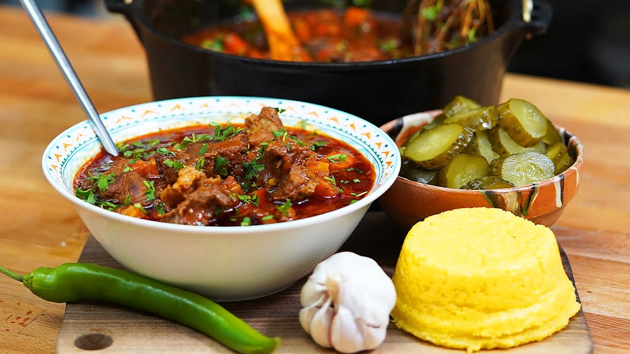 👉Свинина тушеная 👑ЦЫГАНСКАЯ👑 с 🌽 Кукурузной кашей | Шеф Пауль Константин