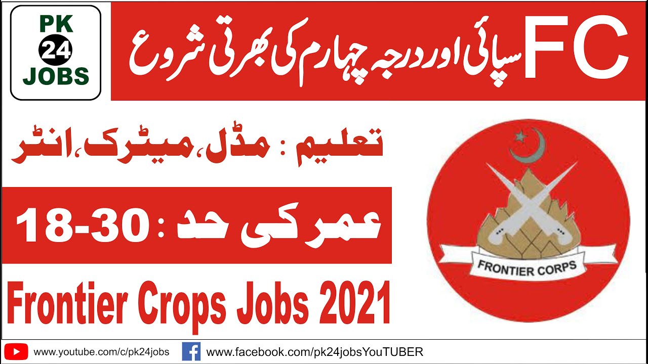 FC Jobs 2021 || Frontier Corps KPK Jobs 2021  || Frontier Corps Jobs || Jobs in KPK || Govt Job 2021