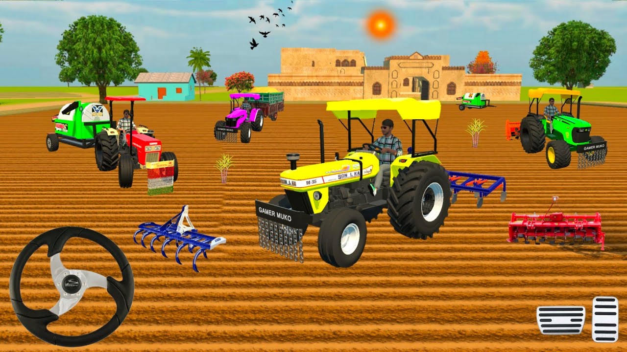 4 TRACTOR , JHOTTA 🚜 , SWARAJ 🚜 , JOHN DEERE 🚜, SONALIKA 🚜 , FROM FARMING 🌾🌿 3D GAM PLAY GAMING 🎮