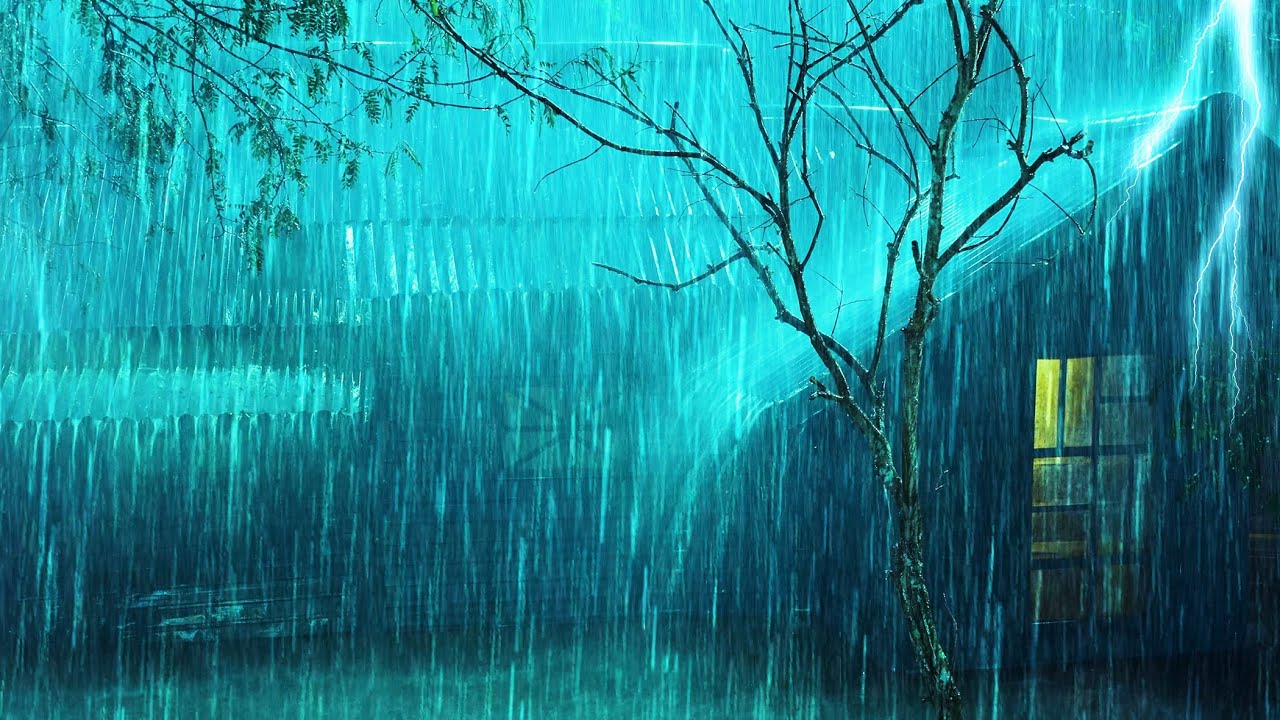 Sleep Well with the Rhythm of Rain & Thunder Resounding on the Old Iron Roof in the Night Forest