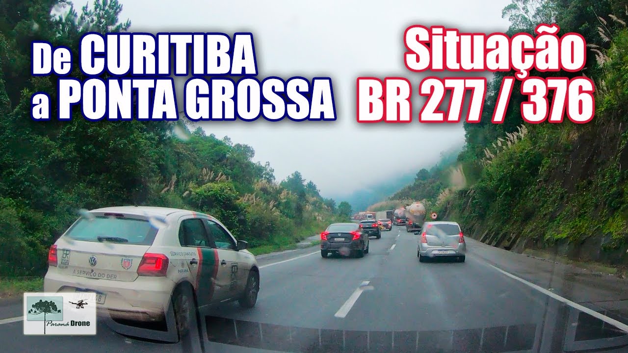De CARRO com CHUVA entre CURITIBA e PONTA GROSSA, SITUAÇÃO da BR 277 / 376 #gopro