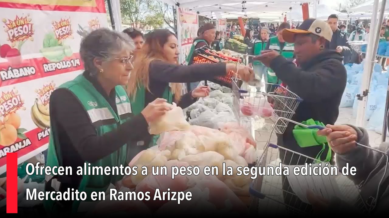 Ofrecen alimentos a un peso en la segunda edición de Mercadito en Ramos Arizpe