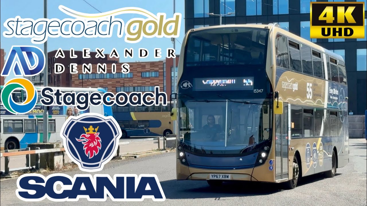 [Stagecoach West Gold: 55 Swindon to Chippenham via Royal Wootton Bassett, Calne] E400MMC ScaniaN250