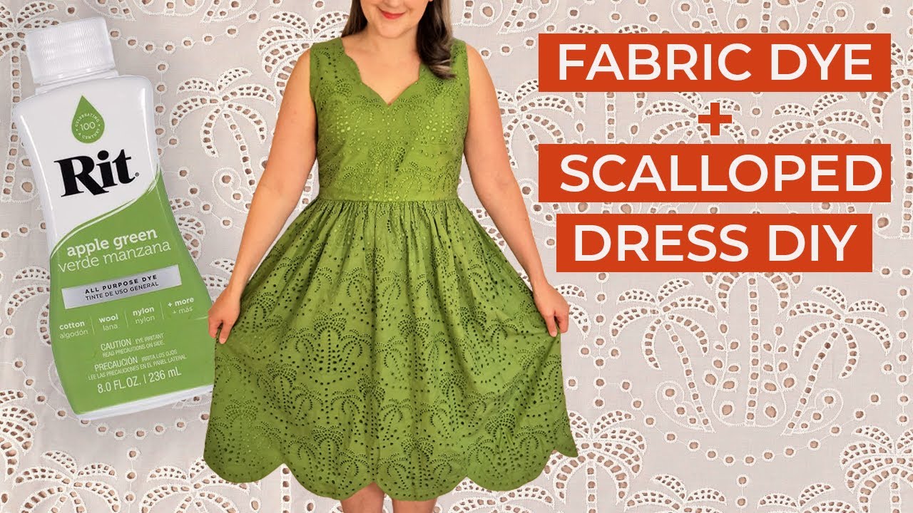 Fabric dye for beginners 🍏 Underline an embroidered eyelet scalloped dress