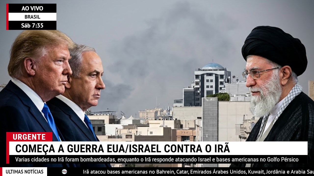 🚨 LIVE URGENTE: COME&Ccedil;A A GUERRA EUA/ISRAEL CONTRA O IR&Atilde;
