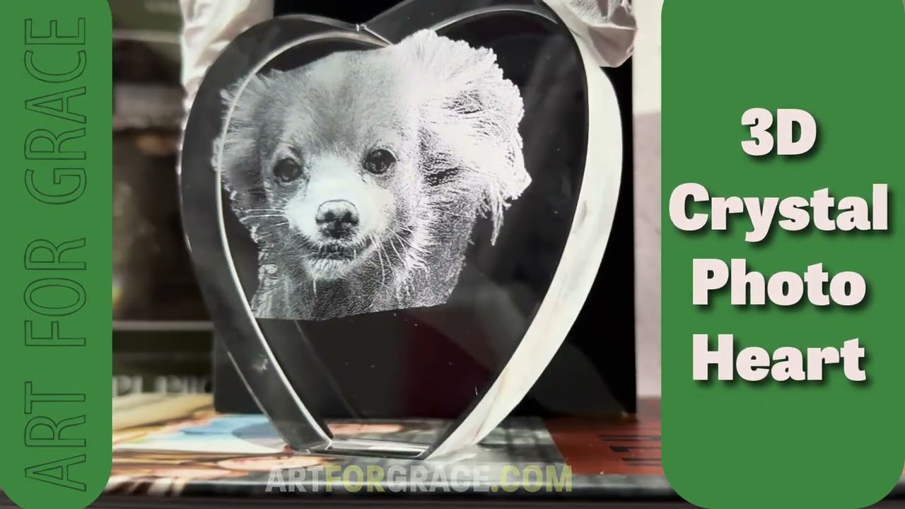 Personalized 3D Crystal Photo Heart with Your Dog's Picture – Unique Keepsake!