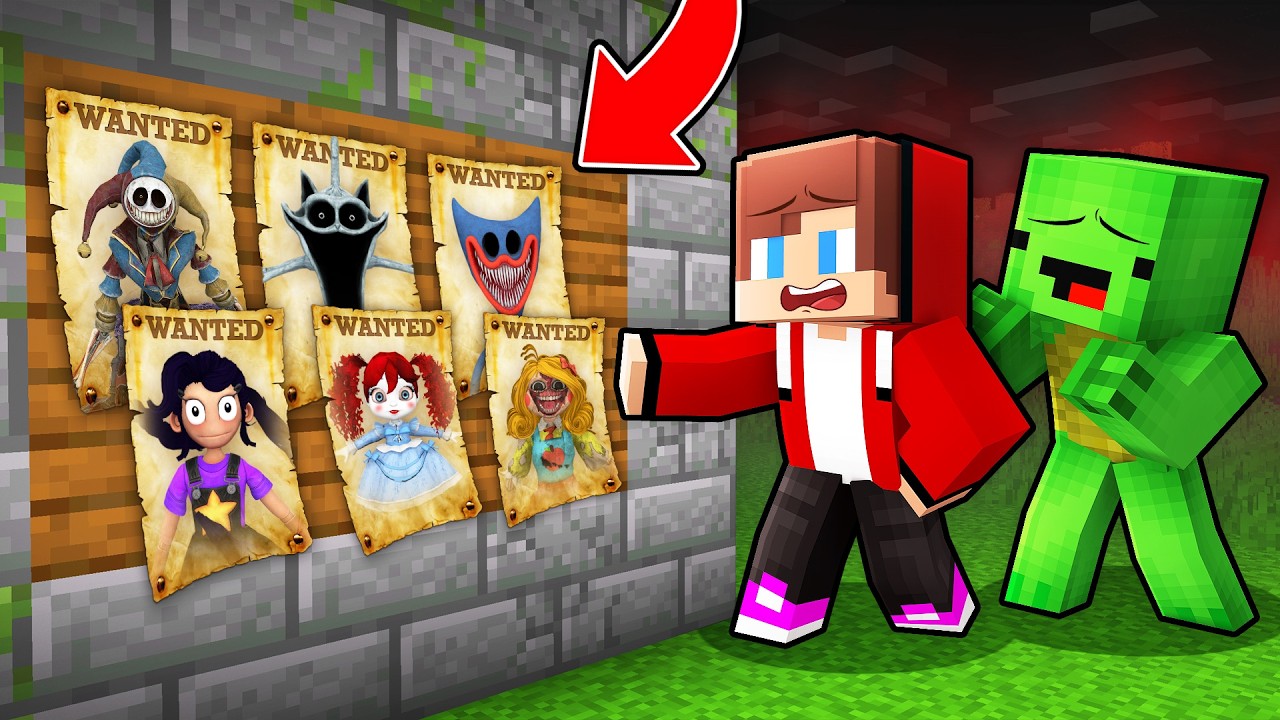 Why Scary POPPY PLAYTIME 5 MONSTERS is WANTED by JJ and Mikey At Night in Minecraft!? - Maizen
