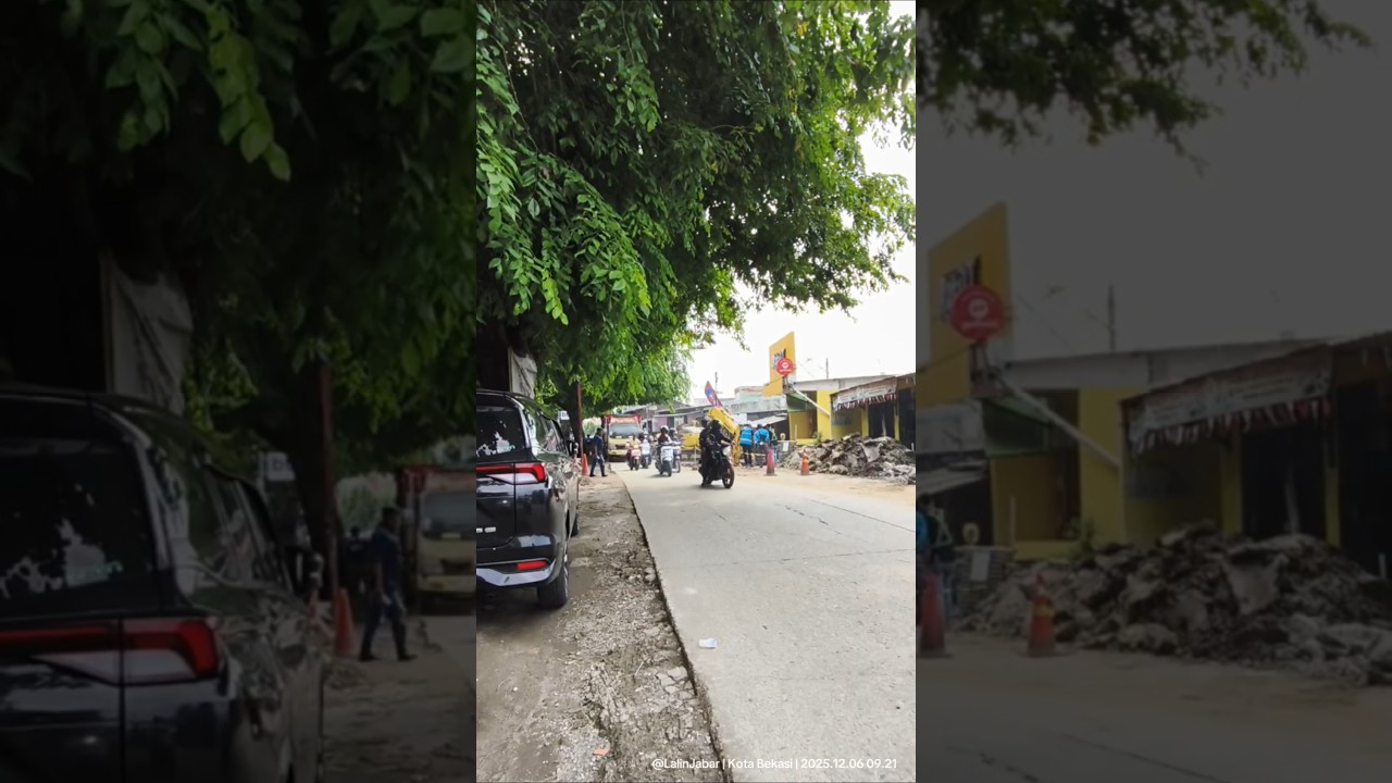 Suasana Lalin di Jl Perjuangan depan Roti O terpantau Macet Panjang akibat galian gorong-gorong