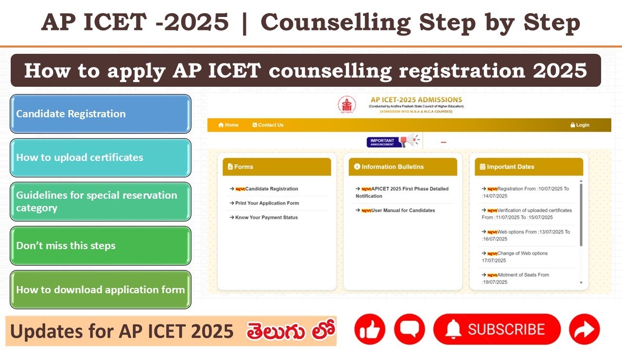 How to Register for AP ICET 2025 Counselling | Step-by-Step Process Explained | Upload Certificates