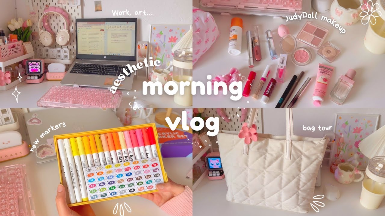 °.𐙚⋆Daily vlog🌷day at home as an introvert,  romanticizing life, JudyDoll makeup🎀 Arrtx markers…☀️