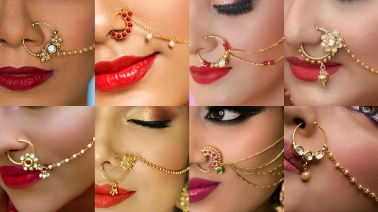 Bridal Nosering Design Images// Small Size Bridal Nose Ring Design Ideas