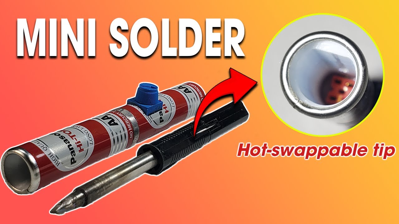DIY Mini Soldering Iron &ndash; AA Battery Hack with Hot-Swappable Tip!