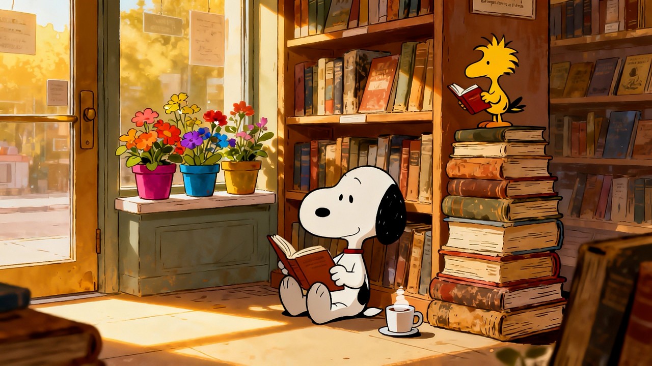 Snoopy&rsquo;s Cozy Summer Bookshop 📚 Warm Lofi Beats for Relaxing, Studying