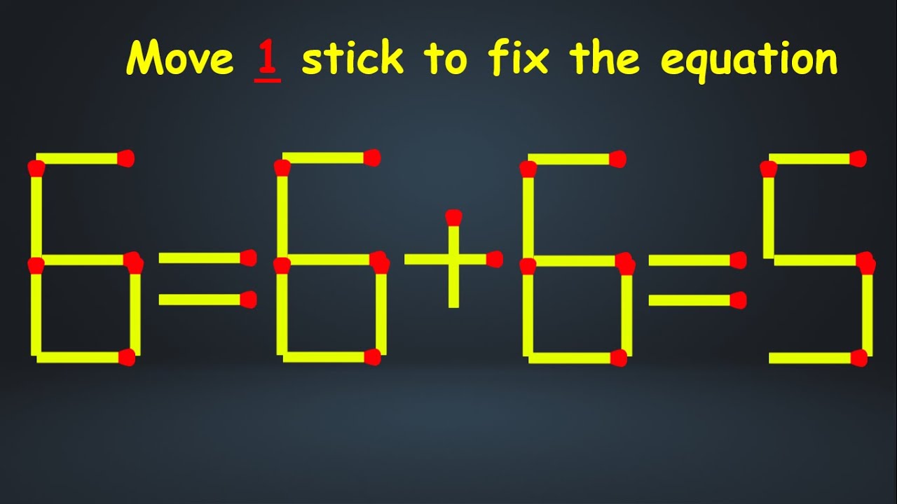 Can You Solve This Matchstick Puzzle? | Move 1 Stick to Fix the Equation!