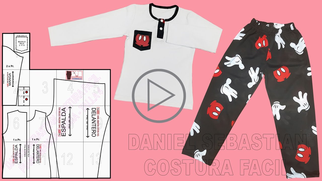 PIAMA MANGA LARGA - MOLDE GRATIS TALLA 4