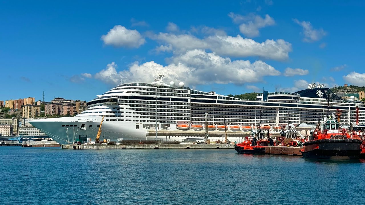 MSC Fantasia Mediterranean Sea onboard big cruiseliner 4K