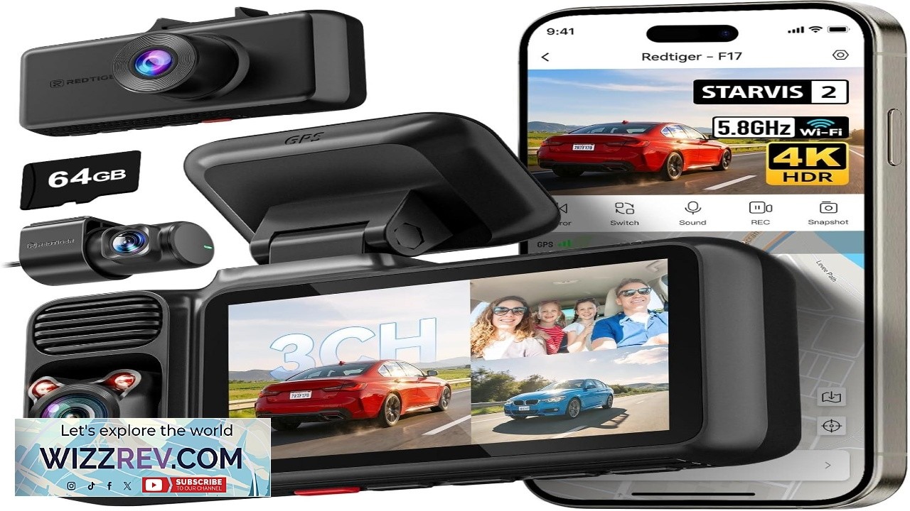 REDTIGER F17 4K 3 Channel Dash Cam STARVIS 2 IMX675 HDR 2160P+1080P+1080P