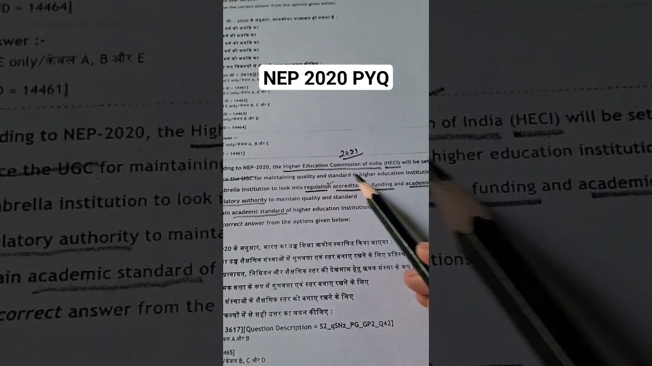 NEP 2020 PYQ Solution || NTA NET PAPER 1||March 23|| Short Tricks || #viralshorts #ntaugcnet #nep20