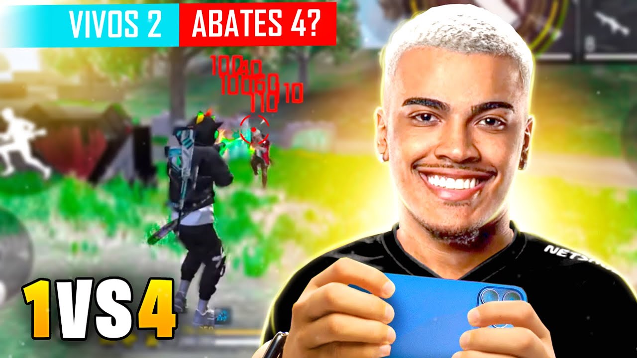 ESSA PARTIDA SOLO VS SQUAD TINHA TUDO PARA SER A MELHOR DO ANO… - FREE FIRE - HUD 4 DEDOS