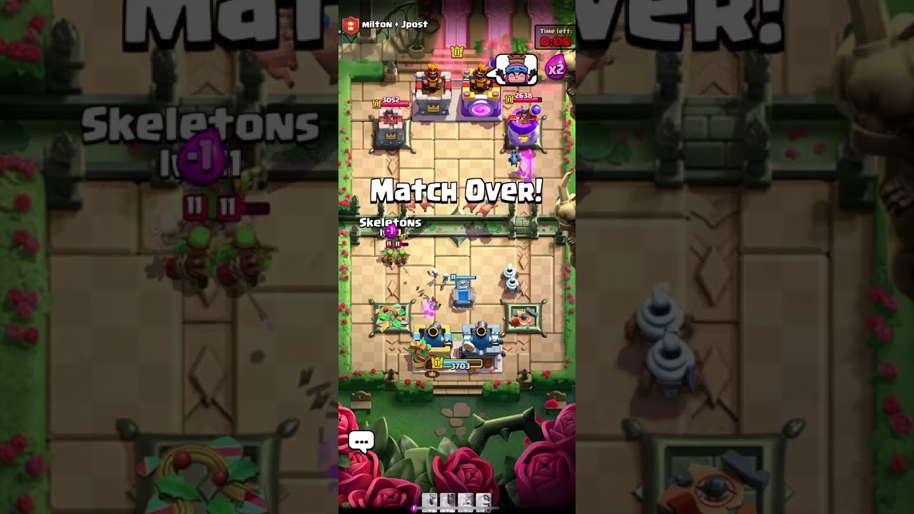 Playing clash Royale in till I ￼get a three crown ￼