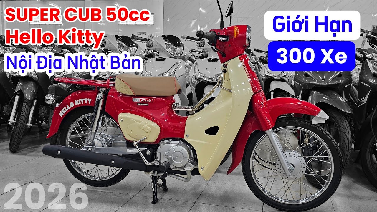 Nổ Máy Honda Super Cub 50cc Nhật Bản Hello Kitty ship Hà Nội ngày 27/01. Khải Phạm #cup #cub #50cc 