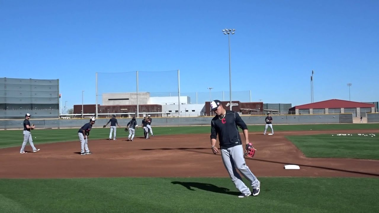 Tribe SS & 3B Take Infield Practice