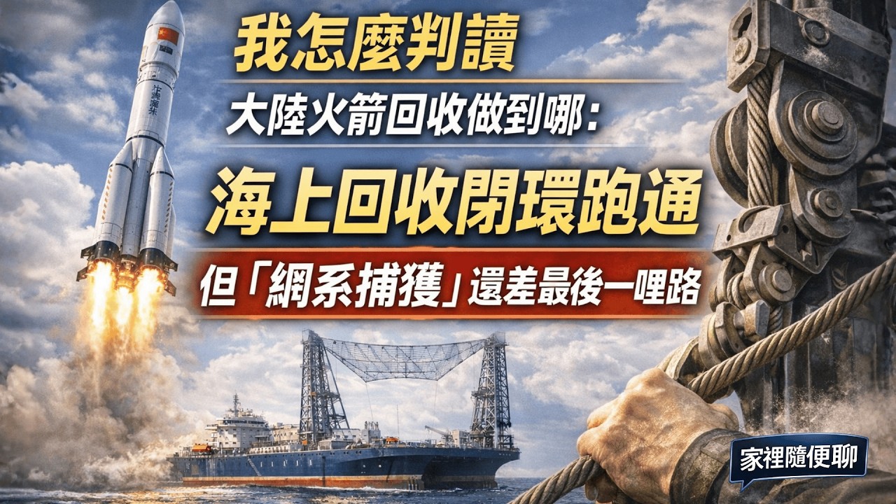 《家裡隨便聊｜我怎麼判讀大陸火箭回收做到哪：海上回收閉環跑通，但「網系捕獲」還差最後一哩路》