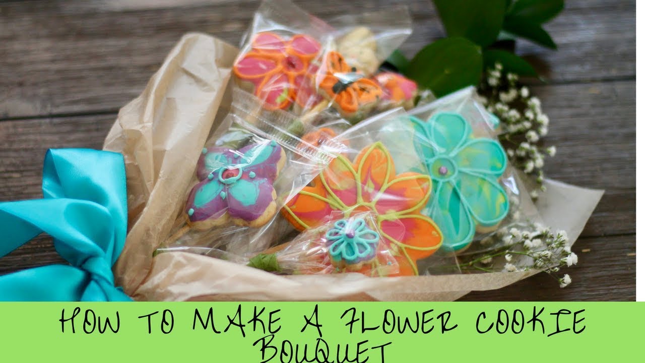 How to make a flower cookie bouquet #Cookies #cookiedecorating #cookiebouquet