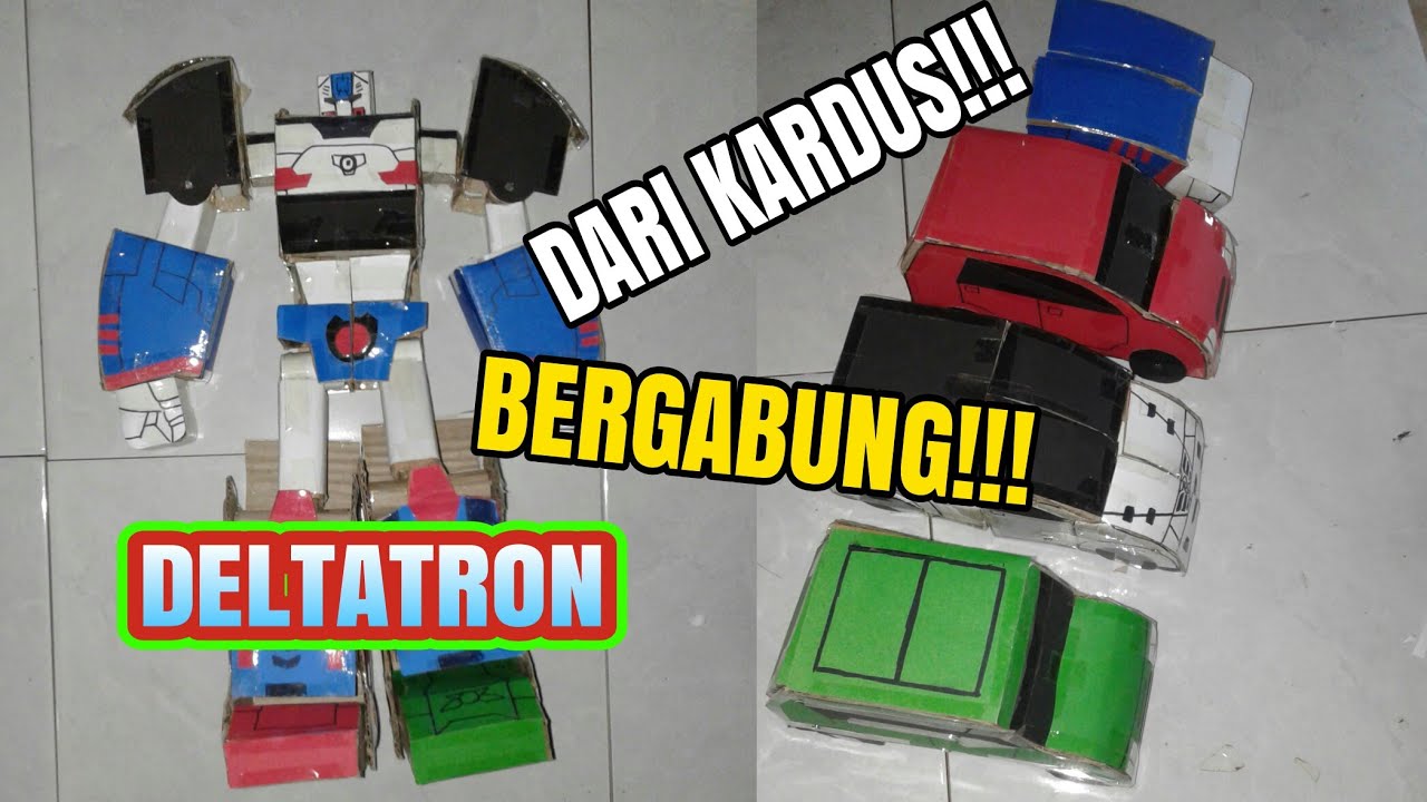 MEMBUAT TOBOT DELTATRON DARI KARDUS BISA BERUBAH 골판지에서 토봇 CARDBOARD DIY TOBOT DELTATRON
