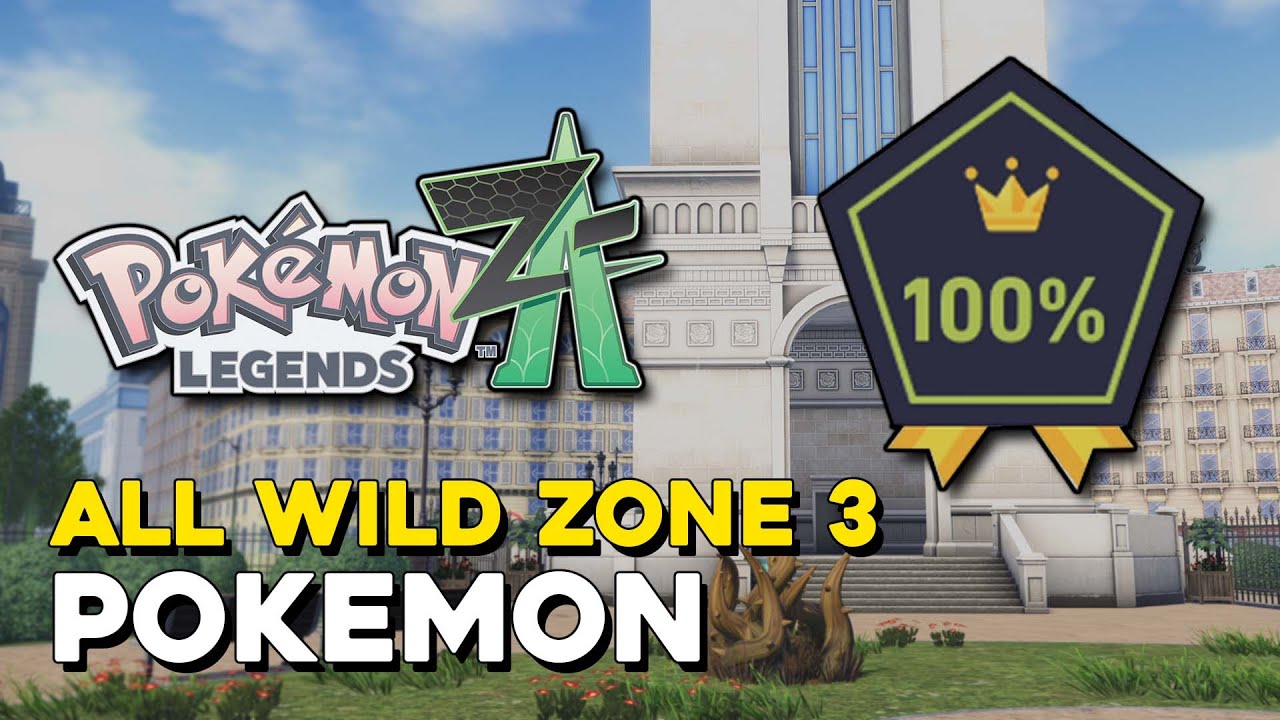 Pokemon Legends Z-A All Wild Zone 3 Pokemon
