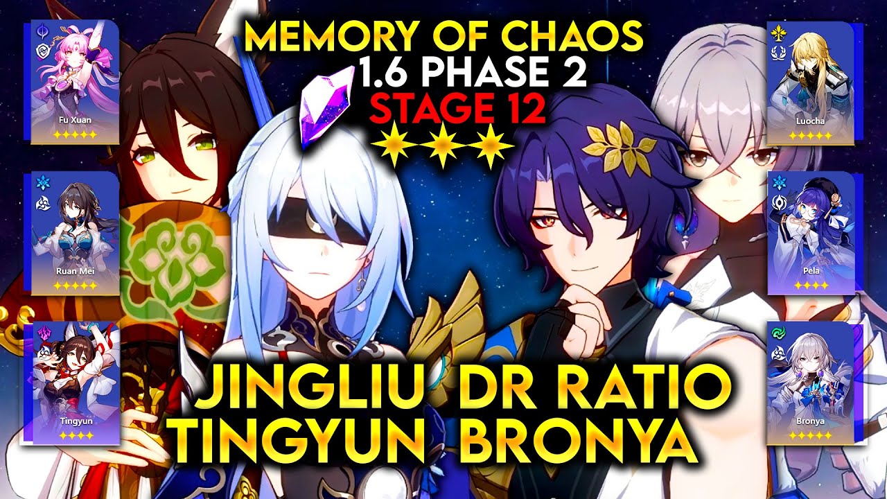 Jingliu Tingyun & Dr Ratio Bronya | Memory of Chaos Stage 12 3 Stars | Honkai Star Rail 1.6.2