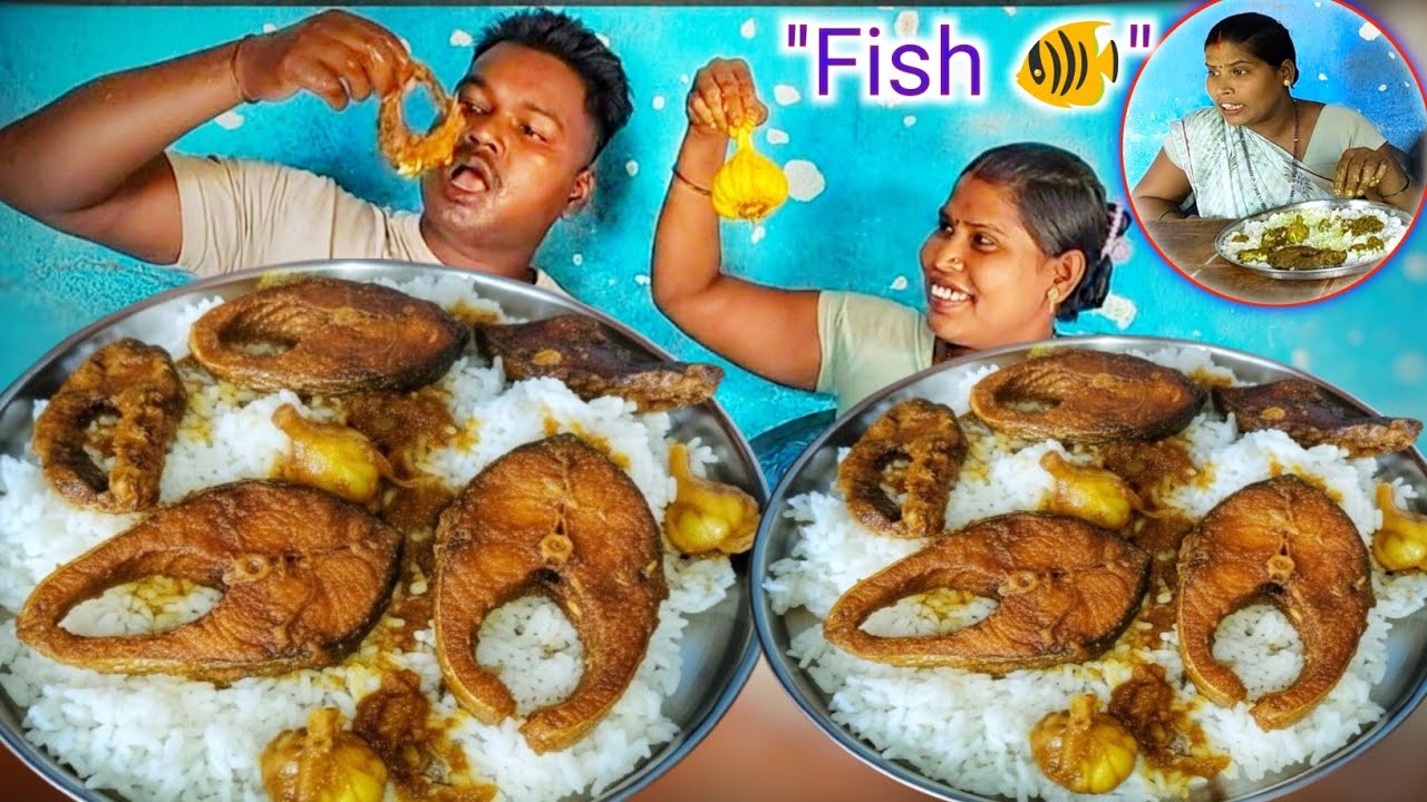 VILLAGE STYLE DESI UNIQUE FISH CURRY & RICE | Tasty Fish Cooking & Mukbang Eating Show! 🐟🍛👨‍🍳