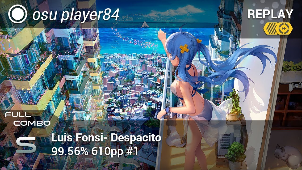 osu player84 | Luis Fonsi - Despacito ft. Daddy Yankee [Gangsta] +HDDT FC 99.56% 610pp #1