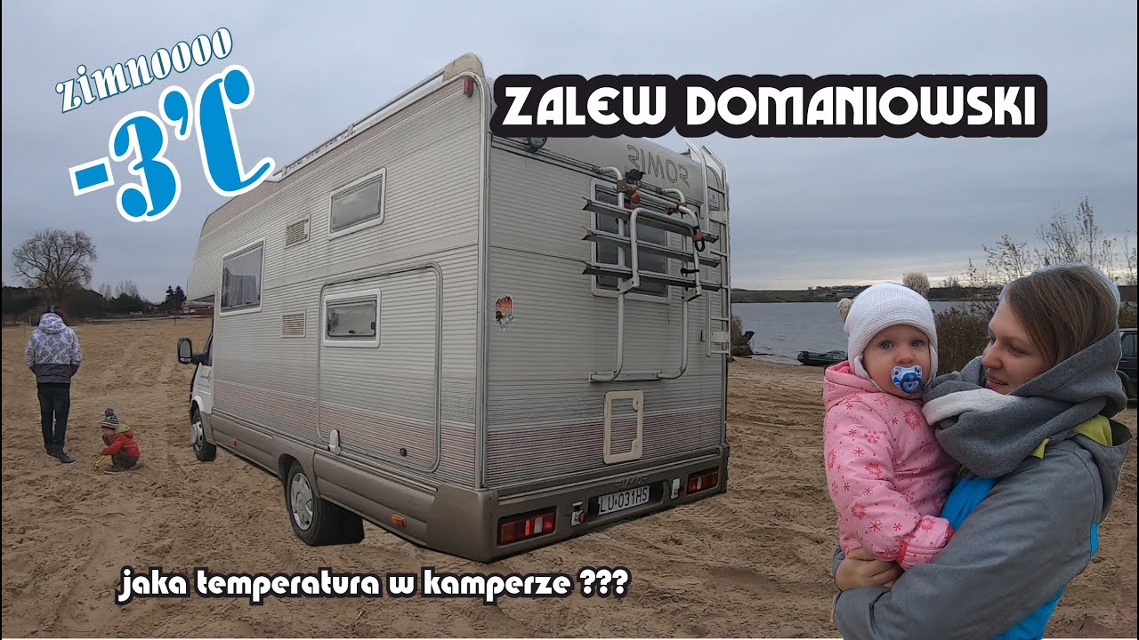 Gdzie kamperem na dziko w Polsce🥶 ❄️Zalew Domaniowski,  jaka temperatura przy -3❄️