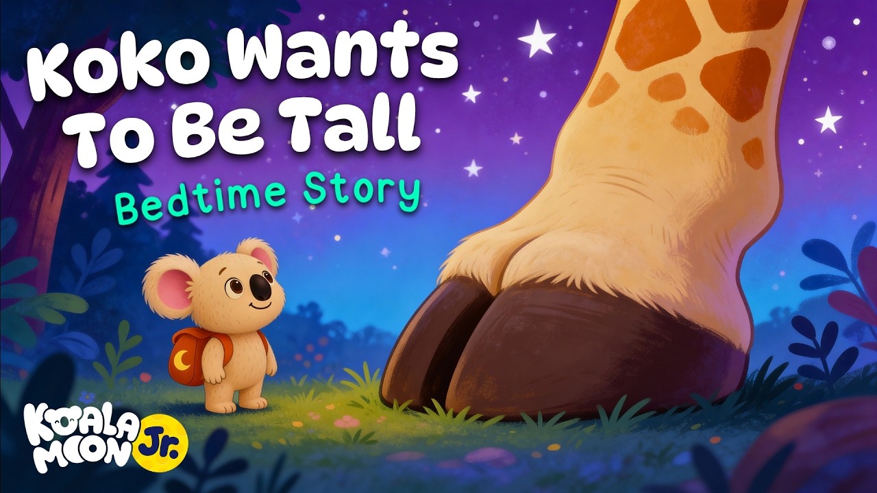 Baby Koko Wants To Be Tall 🦒 🌙 Perfect Toddler Bedtime Stories 💤 with Relaxing Baby Sleep Music