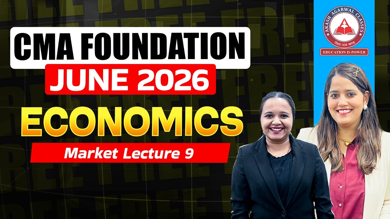 CMA Foundation Economics | Market Lec 09 | June 2026 & Dec 2026
