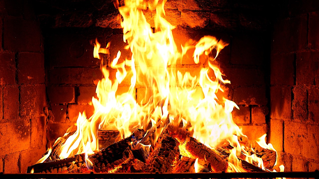Cozy Fireplace 4K (12 HOURS). Fireplace with Crackling Fire Sounds. Fireplace Ambience