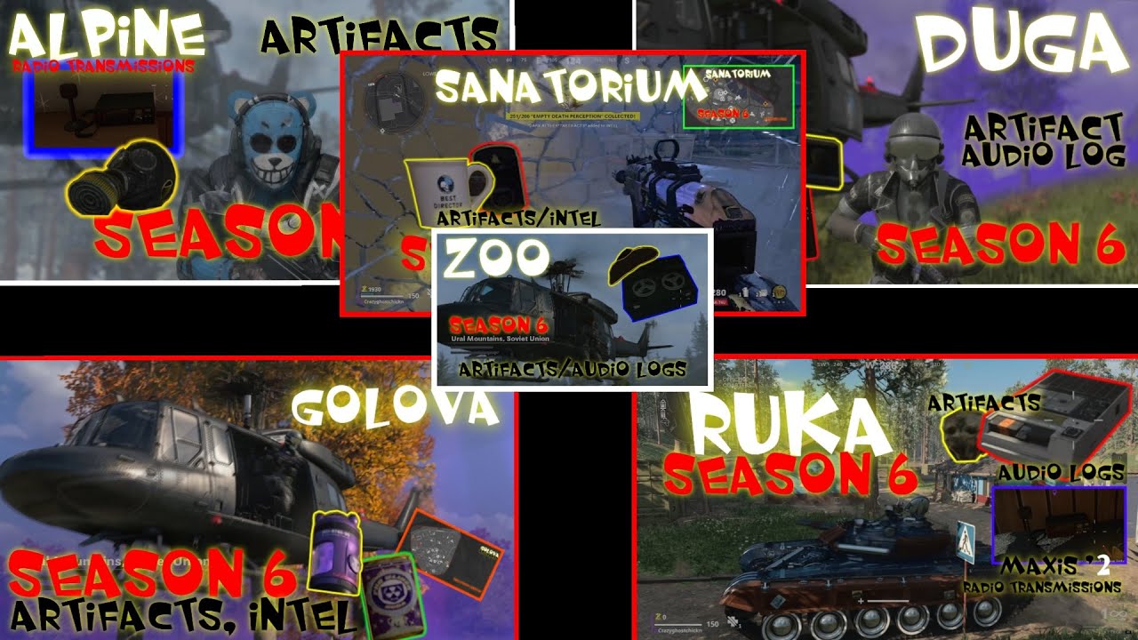 SEASON 6 OUTBREAK INTEL, ARTIFACTS, AUDIO LOGS, RADIO TRANSMISSION SPAWN LOCATIONS COLD WAR ZOMBIES