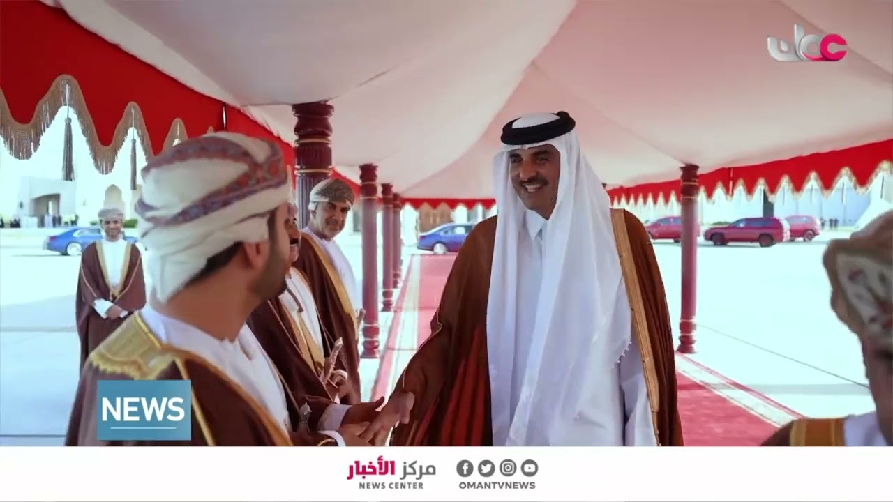 His Majesty the Sultan and His Highness the Emir of the State of Qatar meet at Al Baraka Palace.